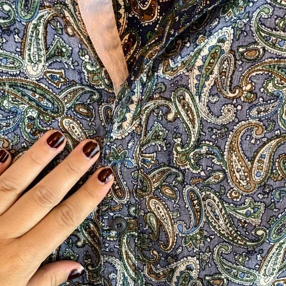 Rock Roll N Soul dress shirt sz XL paisley boho wedding guest career office - Picture 6 of 8